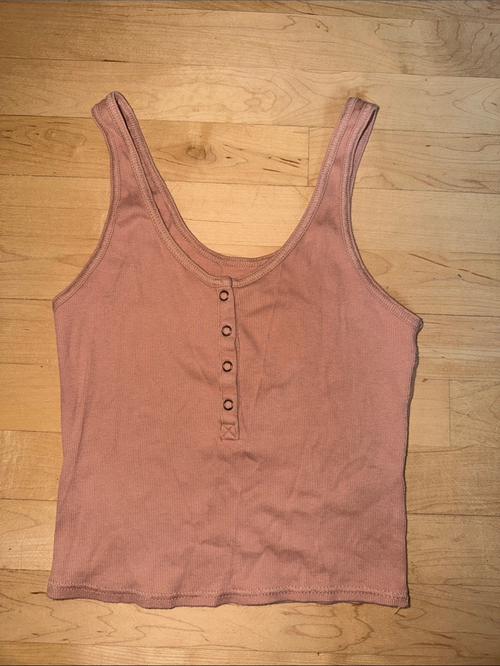 wild fable Mauve Ribbed Henley Tank Top